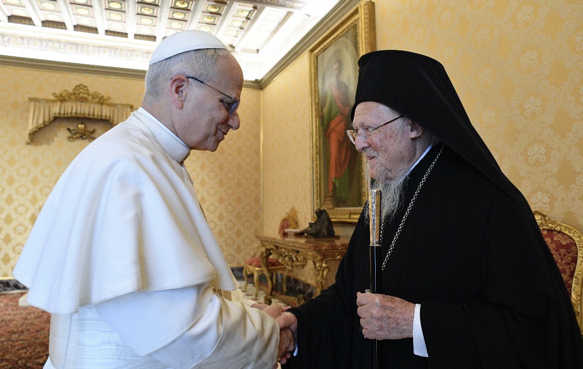 Papa Leone XIV incontra il Patriarca Bartolomeo I