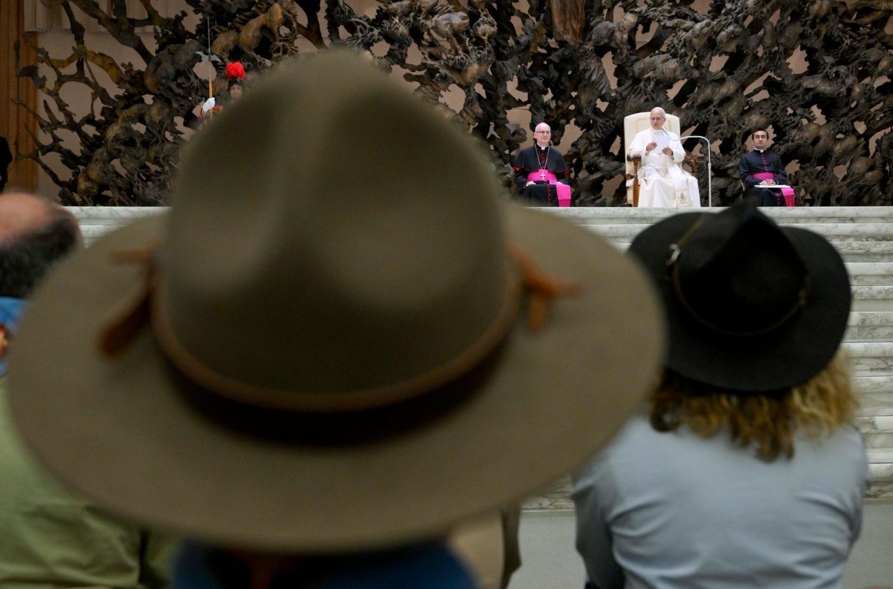 Leone XIV riceve gli scout d'Europa. «Il Vangelo: buona notizia per un’umanità confusa, illusa, delusa da molti mali»