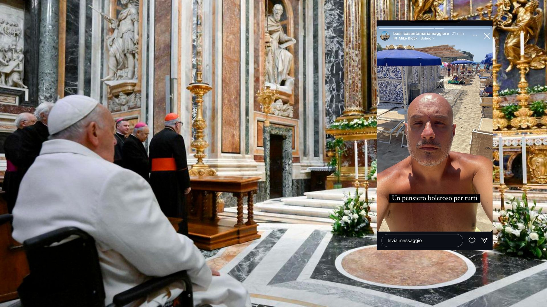 Santa Maria Maggiore. Il degrado avallato da Papa Francesco. Sulla pagina Instagram foto di gente nuda